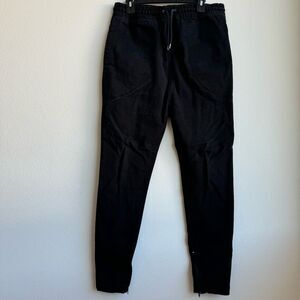 I Love Ugly Pants Men Large Black Tapered Slim Zipper Bottom Pull On Jeans